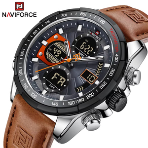 Relojes deportivos NAVIFORCE <span class=keywords><strong>2022</strong></span> para hombre, reloj de pulsera de cuero genuino de cuarzo resistente al agua <span class=keywords><strong>con</strong></span> doble pantalla luminosa fuerte, reloj Masculino - Product Image 2
