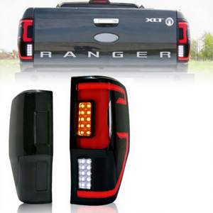 Feu arrière LED d'usine avec effet <span class=keywords><strong>de</strong></span> lumière <span class=keywords><strong>de</strong></span> démarrage froid pour Ranger T6 T7 T8 RAPTOR Système d'éclairage automobile Cadre noir - Product Image 1