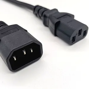 Customized low price Computer Power Cables 1M 18AWG 10A 250V IEC C13 to C14 Power Cord Extension Cord