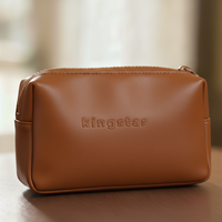 Sac à maquillage portable écologique personnalisé en PU, organiseur de cosmétiques à la mode, grande capacité, porte-pinceaux, résistant à l'eau
