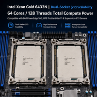 Prosesor Intel Xeon Gold 6433N Server CPU 32 Core 64 Thread 2.0GHz 3.6GHz 60MB L3 Cache LGA4677 205W