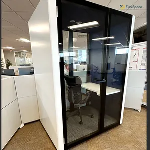 Flexspace 2024 nova cabine silenciosa simples moderna e silenciosa, sala de vidro à prova de som dedicada para escritório, escritório móvel