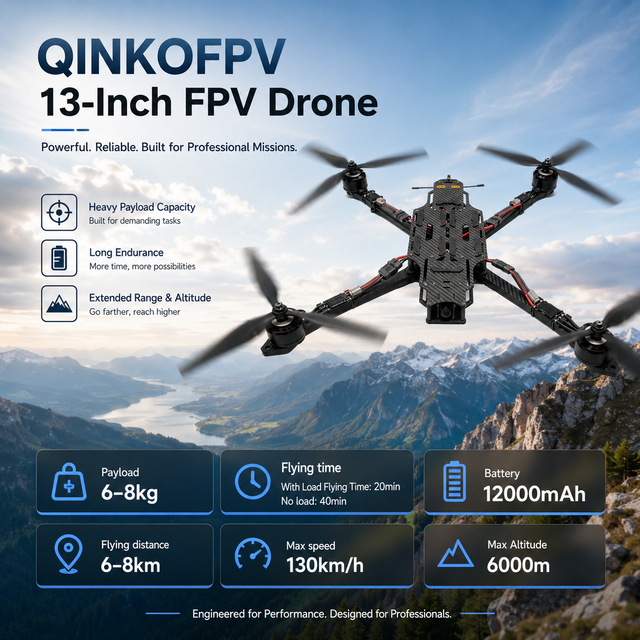 13 "FPV Quadcopter Brushless Motor Night Vision Camera FPV Goggles Complete Kit for Sale