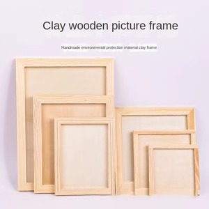 Wood Picture <strong>Frames</strong> for Kid's Adult Students Clay DIY Unfinished Wooden Picture <strong>Frames</strong> DIY Clay Crafts Painting Projects - Product Image 3