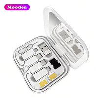 Boîte de câbles de données Mooden X11 60W, kit de câbles USB, charge rapide, adaptateur de charge USB C 4 en 1, pour téléphone portable, voyage, utilisation mobile