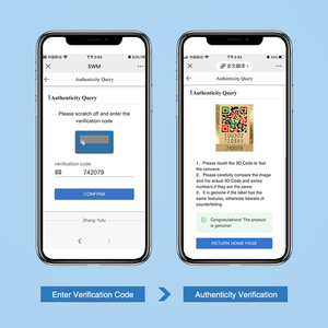 隐藏序列号1000单位22x22mm安全标签3D防伪刮痕真实性标签二维码贴纸 - Product Image 3