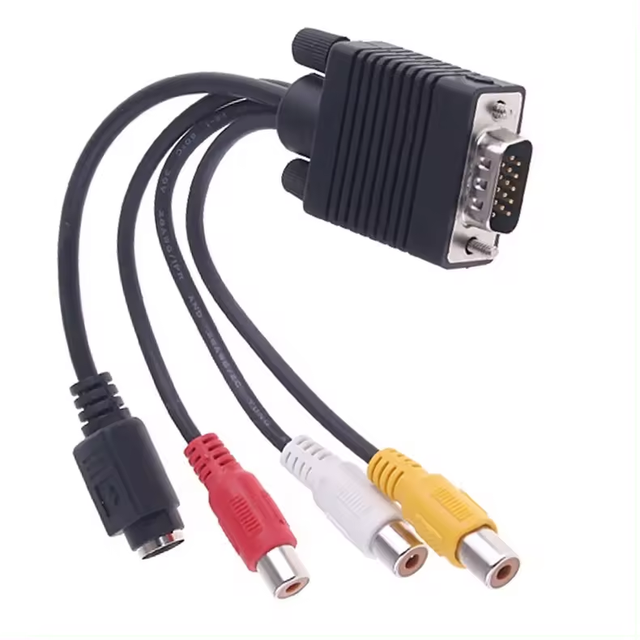 VGA to S-Video AV RCA TV Out Converter Adapter Cable for Computer Desktop