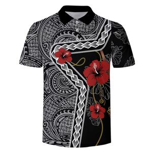 Seaside Travel Tahití Polinesia Polo Shirt Print on Demand Polynesian Hawaiian Turtle Hibiscus Flower Top de negocios de manga corta - Product Image 4