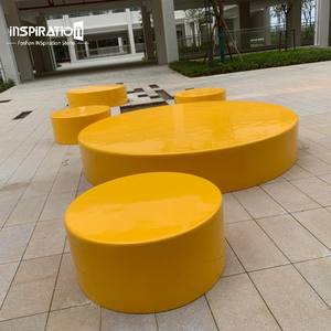 Seduta Pubblica in Vetroresina per Esterni, Sedia <span class=keywords><strong>da</strong></span> Strada, Seduta <span class=keywords><strong>da</strong></span> Giardino e Patio con Struttura in Acciaio - Product Image 1