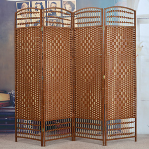 Phòng Divider 6ft tường Divider gỗ Màn hình 4 tấm gỗ lưới xử lý khung dệt thiết kế trong nhà gấp Phân vùng di động - Product Image 2