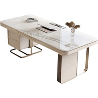Bureau en pierre pour petits espaces, design nordique minimaliste moderne, haut de gamme, bureau à domicile, luxe léger, bureau d'étude, bureau d'écriture, montage au sol, Jiangxi Qian