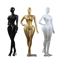 Fábrica al por mayor tamaño real de tela de plástico de cuerpo completo maniquí femenino negro