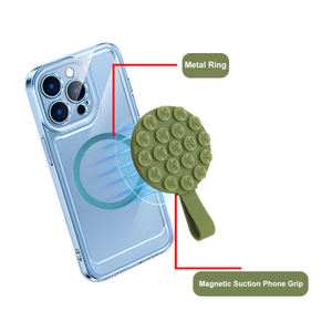 ที่ยึดโทรศัพท์มือถือแบบแฮนด์ฟรี ป้องกันการลื่น ดูดติดด้วยแม่เหล็ก ซิลิโคน พร้อมแผ่นวงแหวนโลหะสำหรับสมาร์ทโฟน - Product Image 2