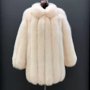 <span class=keywords><strong>Cappotto</strong></span> in Vera Pelliccia di Volpe All'Ingrosso, Lussuoso <span class=keywords><strong>Cappotto</strong></span> Invernale a Righe Verticali per Donna - Product Image 1