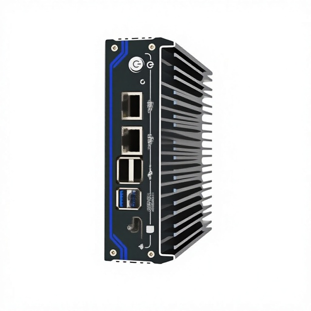 N1141 Four-port Industrial Mini PC Compact Soft Router J6412 Processor Fanless Design Featuring Four Network Ports Stock