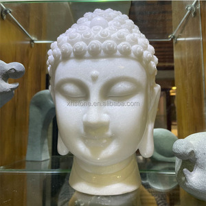 Statue <span class=keywords><strong>de</strong></span> <span class=keywords><strong>tête</strong></span> <span class=keywords><strong>de</strong></span> <span class=keywords><strong>bouddha</strong></span> sculptée <span class=keywords><strong>en</strong></span> <span class=keywords><strong>pierre</strong></span> <span class=keywords><strong>de</strong></span> marbre blanc, taille personnalisée chinoise, décoration extérieure <span class=keywords><strong>de</strong></span> <span class=keywords><strong>jardin</strong></span> Zen - Product Image 2