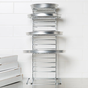 Disposable Metal 8/11/14 Tier <b>Pizza</b> Pan Screen Stacking Rack for Restaurants - Product Image 1