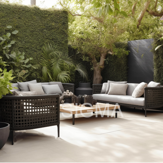 Modern Outdoor Patio Sofa Ottoman Set Aluminum Outdoor Patio Furniture Set
