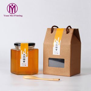 กล่องหวีน้ำผึ้งแบบพับได้เคลือบเงาสำหรับใส่อาหารกระดาษคราฟท์สีขาวพิมพ์ลายได้ตามต้องการ - Product Image 1