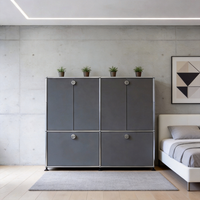 Table de chevet modulaire convertible personnalisable en bois massif moderne avec plateau en marbre, 2 tiroirs - Utilisation chambre et salon - Yunzhuo