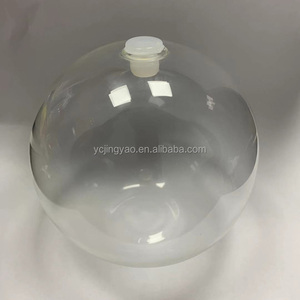 Custom Made Clear Borosilicate Flat Bottom <strong>Glass</strong> Ball <strong>Sphere</strong> in Silicone Plug - Product Image 1