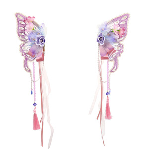 Pinza de Pelo de Mariposa Morada Etérea de Estilo Antiguo Hecha a Mano con Diseño Original 2024 y Cinta Fluida para Maquillaje y - Product Image 5