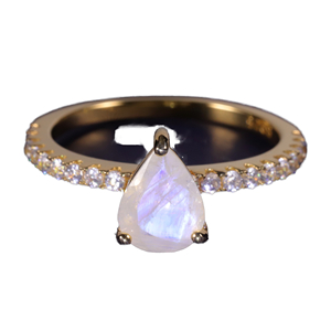 <b>Gold</b> Plated S925 Sterling Silver Engagement <b>Ring</b> Women Resizable Heart Shape Natural <b>Amethyst</b> Crystal Classic Wedding Party - Product Image 1