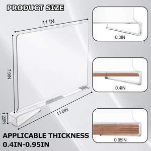 แผ่นกั้นชั้นวางอะคริลิคใส 11x7.9 นิ้ว ใช้ซ้ำได้สำหรับชั้นวางในตู้เสื้อผ้า - Product Image 6