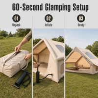 Tente gonflable pour le camping, avec fenêtre de toit, pompe, installation rapide, tissu Oxford, pour 4 à 12 personnes, tente de camping familiale imperméable, glamping