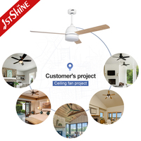 Ventilateur de plafond intelligent 1stshine moderne pour l'hiver et l'été, avec fonction minuterie, application mobile TUYA Wifi, ultra silencieux, décoratif, avec lumière LED