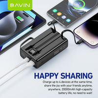 BAVIN usine PC1097S 22.5W charge rapide LED affichage numérique 20000mah petite batterie externe portable pour téléphone