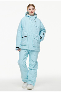 Combinaison de ski d'hiver unisexe RUIQUWIN, coupe-vent, imperméable, chaude, épaisse, veste à fermeture éclair, pantalon, ensemble de vêtements de ski alpin et de snowboard - Product Image 2
