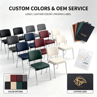 Chaise de bureau exécutive moderne empilable en cuir de qualité supérieure, personnalisable avec logo, pour la maison, le bureau, l'hôtel et les salles de réunion
