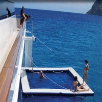 Plateforme flottante gonflable populaire avec bar, quai flottant gonflable, pub flottant aquatique avec tente pour adultes