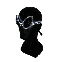 Lunettes de soleil en plastique lumineuses EL avec verres ovales noirs pour Halloween et événements festifs