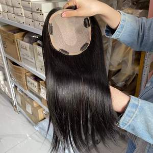 Productos para la pérdida de cabello para <span class=keywords><strong>mujer</strong></span>, Base de seda de pelo virgen de 14x16cm, tratamiento de <span class=keywords><strong>Alopecia</strong></span> fina - Product Image 2