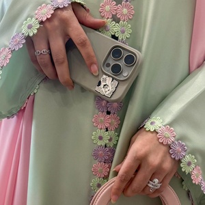 Customizable Abaya Popular Spring Summer Embroidery Flowers Modest Elegant Daily Eid Women Abaya 2025 New Abaya - Product Image 5