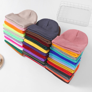 Duy nhất-cuff Mũ <span class=keywords><strong>hat</strong></span> đầu bảo vệ dệt kim Beanie 2025 thời trang Custom made giá rẻ Giá bán buôn mùa đông mặc màu rắn - Product Image 3