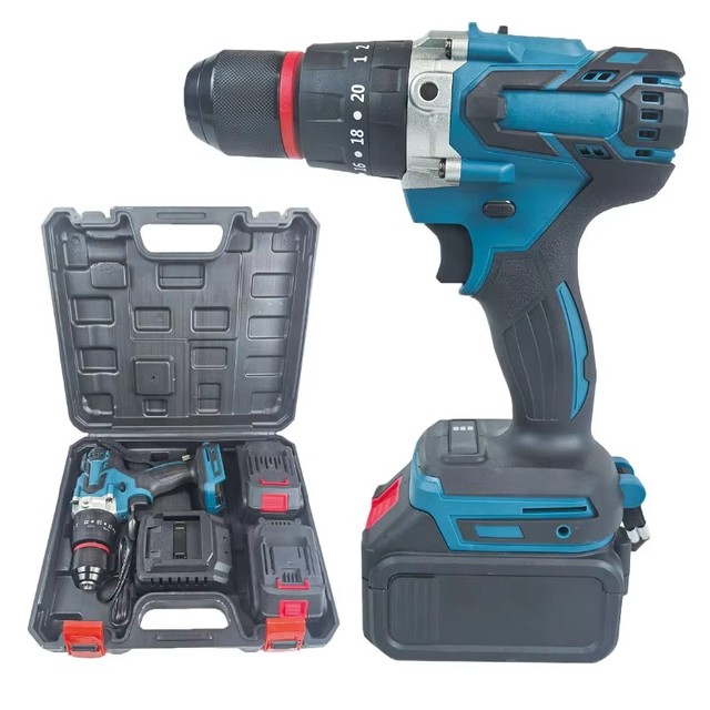 Portable Rechargeable Wireless Brushless Keyless Impact Drill Set 3-Speed 7500RPM Multifunction Lithium Electric Screwdriver OEM