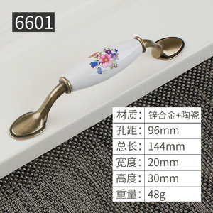 Seng Aloi Perunggu Antik Gagang Kabinet Keramik Kenop Laci Pegangan Pintu Lemari Mebel Eropa - Product Image 6