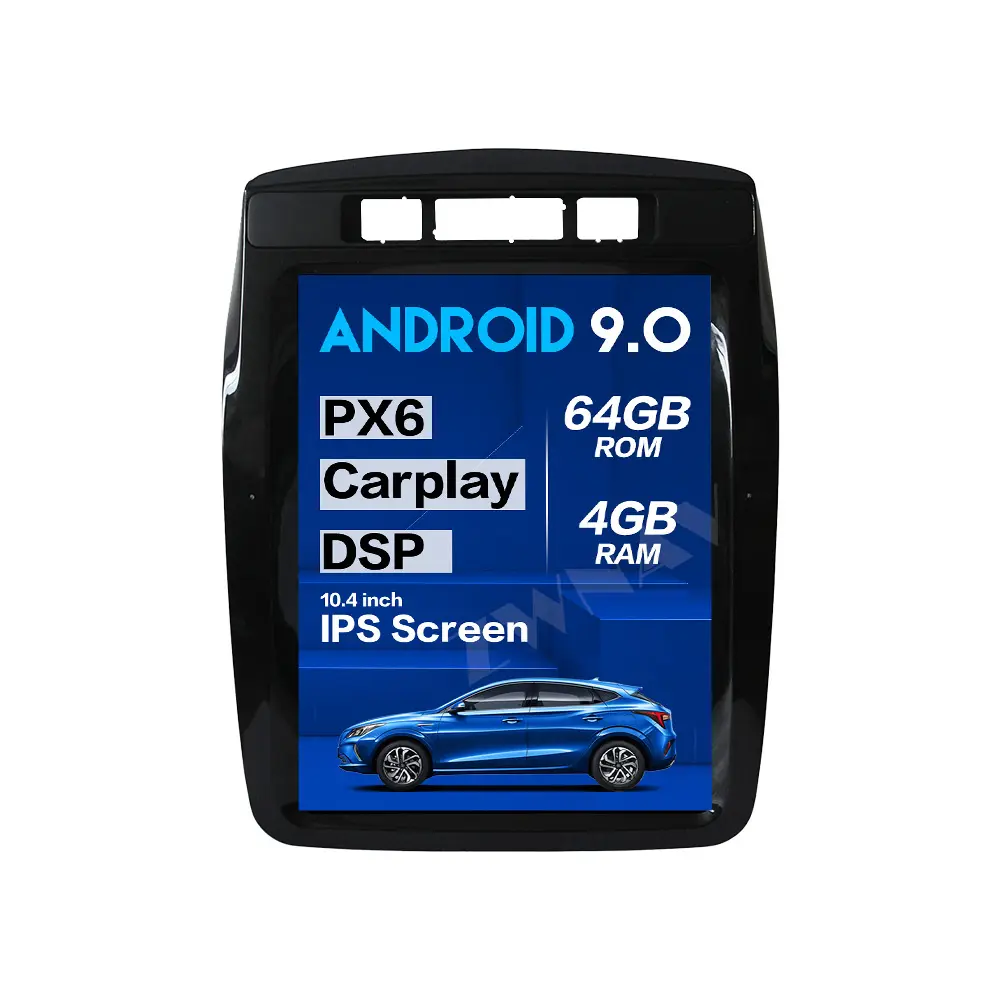 Autoradio Android 9.0, 4 go/64 go, écran type Tesla, lecteur multimédia, gps, audio stéréo, unité centrale pour voiture VW/Volkswagen Touareg (2010, 2017)