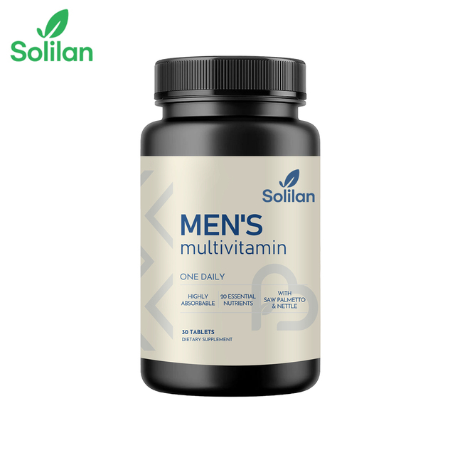 Solilan Men's Wellness Adult Multivitamin Mineral Chewable Tablets Immunity Support 30-count D3 Dietary Supplement