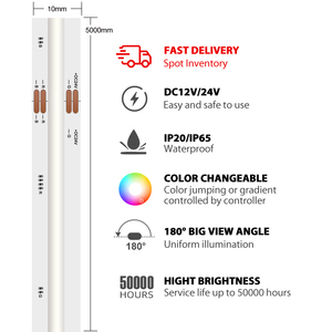 Tira de LED RGB/RGBIC/RGBW de Color Completo ADLED COB 2026, UL/CE/ROHS, 12v 24v, IP20, 630leds/m, 9Watt/M - Product Image 4