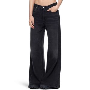 Jeans Femme Baggy Taille Basse Coupe Large Noir Délavé Style Boyfriend Y2K Décontracté Sexy – Vente en Gros OEM pour Marques de Mode - Product Image 4