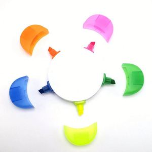 Cadeaux promotionnels en plastique avec logo personnalisé, marqueurs surligneurs aquarelle, forme de fleur, multicolores, lot de 5 pièces - Product Image 2