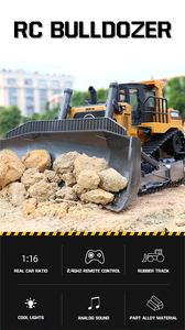 <span class=keywords><strong>Bulldozer</strong></span> télécommandé <span class=keywords><strong>HUINA</strong></span> <span class=keywords><strong>1569</strong></span> 1/16, corps en alliage, camion télécommandé 8CH, véhicule d'ingénierie, cadeaux - Product Image 3