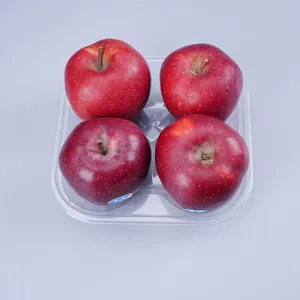 थोक कस्टम छाला फल सब्जी मांस पैकेजिंग कंटेनर डिस्पोजेबल प्लास्टिक सेब ट्रे