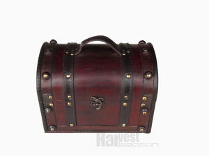 הסיטונאי קטן עתיק עבודת פיראט אוצר החזה עץ עתיק עם טכניקה מלוטש - Product Image 4