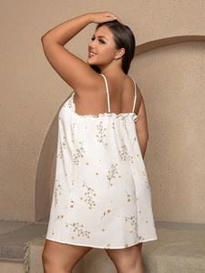 Đầm ngủ nữ cỡ lớn không dây, kiểu bồng bềnh, gợi cảm, thanh lịch, không tay, đồ mặc nhà, có thể tùy chỉnh - Product Image 2