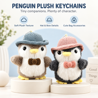 Petits animaux en peluche, porte-clés pingouin en peluche, jouets en peluche de créateur, porte-clés pingouin en peluche Pudgy